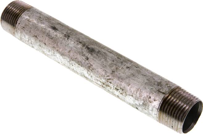 Rohrdoppelnippel R 1"-200mm, Stahlrohr ST 37 verzinkt