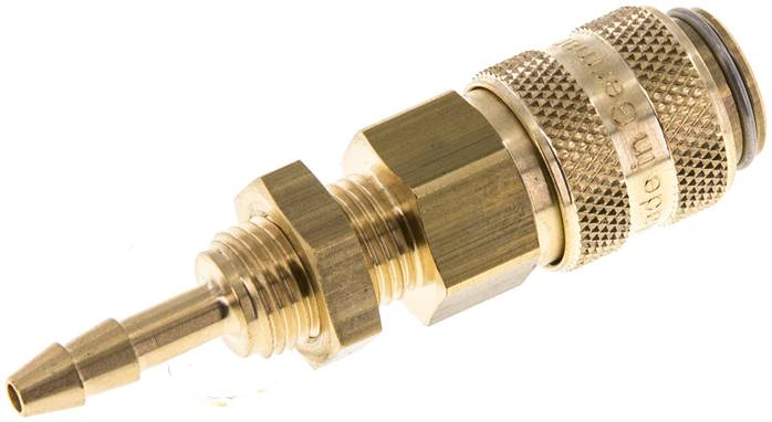 Schott-Schnellkupplung (NW5) 4mm Schlauch, Messing