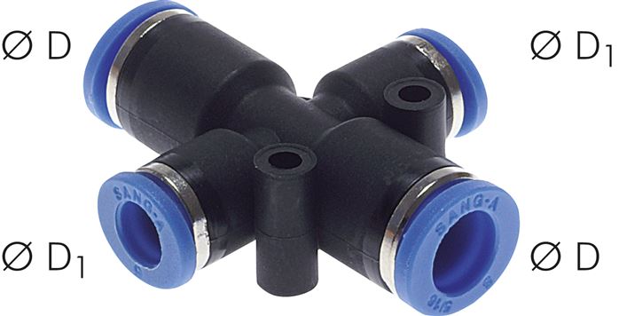 Kreuz-Steckanschluss 2x10mm-2x8mm, IQS-Standard