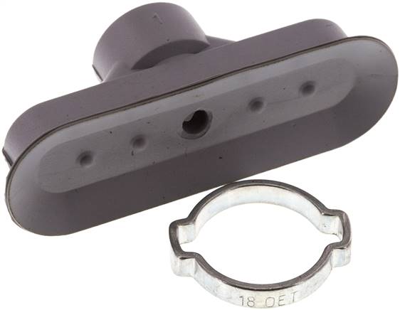 Ovalsauger, 60 x 20mm, Hub 3mm, NBR (60A, grau)