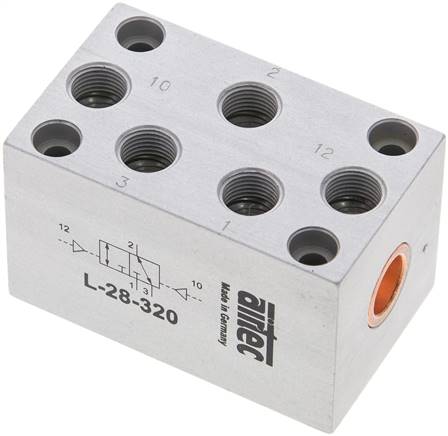 3/2-Wege Pneumatikimpulsventil, G 1/8", ATEX-Zulassung, Anschlüsse oben