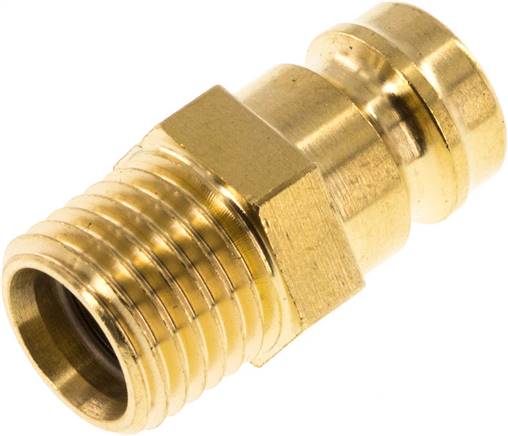 Temperierkupplungsstecker 13mm Zapfen,M 14x1,5(AG), beidseitig absperrend