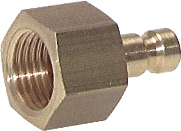 Kupplungsstecker (NW2,7) M 5(IG), Messing, beidseitig absperrend