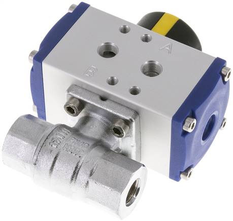 Pneumat. Messing-Kugelhahn, Rp 1/4", doppeltwirkend