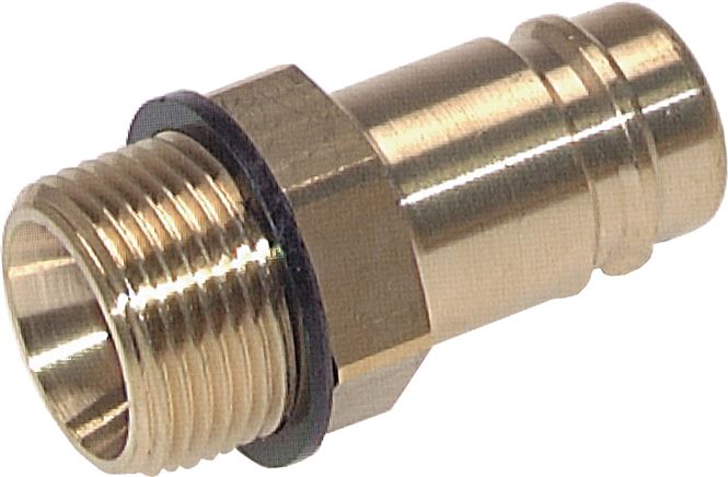 Kupplungsstecker (NW15) G 1/2"(AG), Messing, beidseitig absperrend