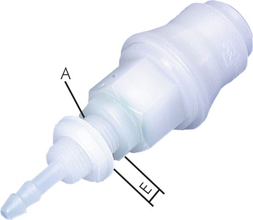 Schott-Schnellkupplung (NW5) 6 (1/4")mm Schlauch, PVDF