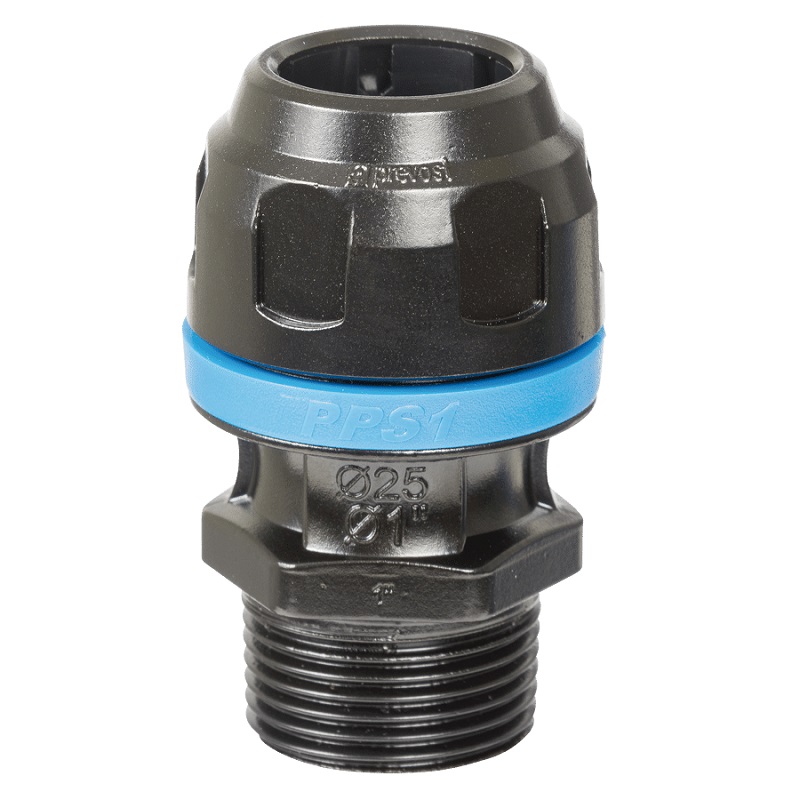 PREVOST-GERADE MUFFE MIT AUSSENGEWINDE für Rohr mit außen-Ø = 50 AG BSPT = R 2 AG NPT =