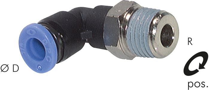 Winkel-Steckanschluss NPT 1/2"-3/8" (9,52 mm), IQS-Inch