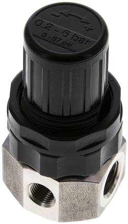 Edelstahl-Druckregler G 1/4", 0,5 - 6bar (nicht rücksteuerbar)