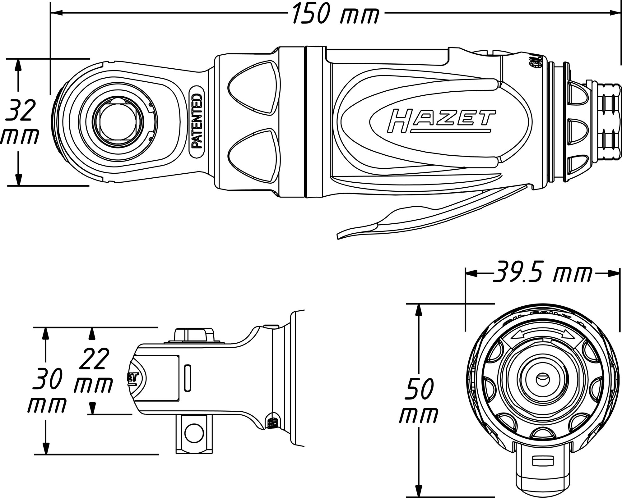 HAZET Mini Ratschenschrauber 9021P-2