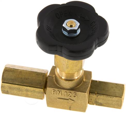 Manometer-Absperrventil G 1/4" Spannmuffe - Muffe,Messing, ohne Prüfanschluss