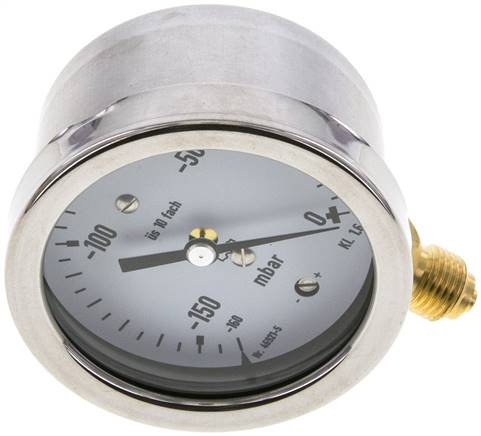 Manometer senkrecht 63mm, -160 bis 0 mbar, G 1/4"