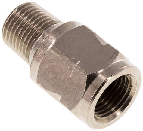 Mini-Rückschlagventil R/Rp 1/8" (AG/IG), Messing vernickelt, ohne Feder