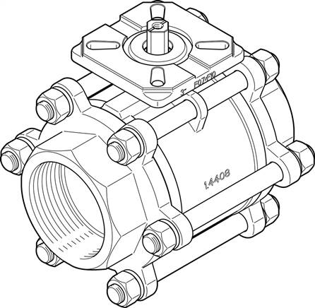 FESTO VZBA-3"-GG-63-T-22-F0710-V4V4T (1686651) Kugelhahn