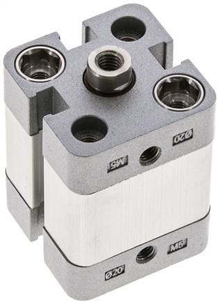 ISO 21287-Zylinder, doppeltw., Kolben 20mm, Hub 10mm, Kolbenstange mit IG