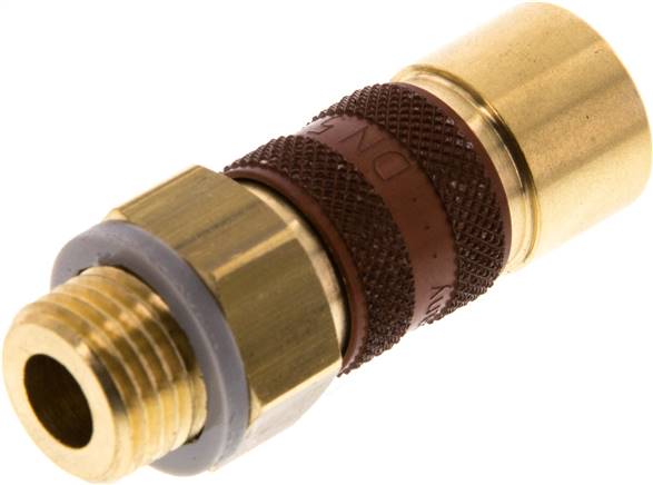 Schnellkupplung (NW5) G 1/4"(AG), braun, Dreieck 9,5 mm