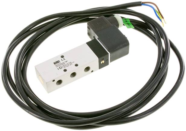 5/2-Wege Magnetventil, G 1/8", Luftfeder, 24 V= (ATEX), NW 6, mit 3m Kabel