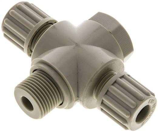 T-Verschraubung G 3/8"-8x6mm, Polypropylen, Hohlschraube