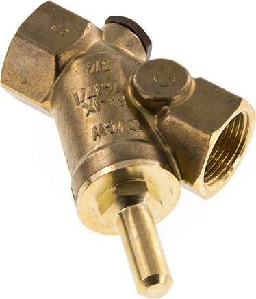 Schrägsitz-Rückschlagventil, Rp 3/4", PN 16 / FKM-Dichtung, Messing