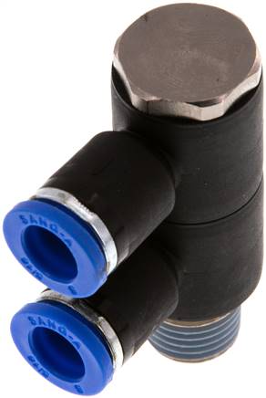 Steck-Mehrfachverteiler, 2-fach R 1/4"-8mm, IQS-Standard