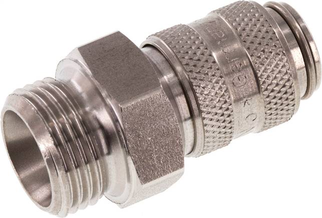 Schnellkupplung (NW5) G 3/8"(AG), Edelstahl, für Stecker beidseitig absperrend