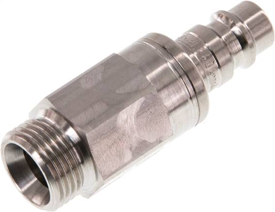 Kupplungsstecker (NW7,2) G 3/8"(AG), 1.4404, beidseitig absperrend