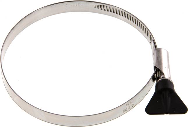 12mm Schlauchschelle 90 - 110mm, 1.4301 (W4) (NORMA) mit Flügelgriff