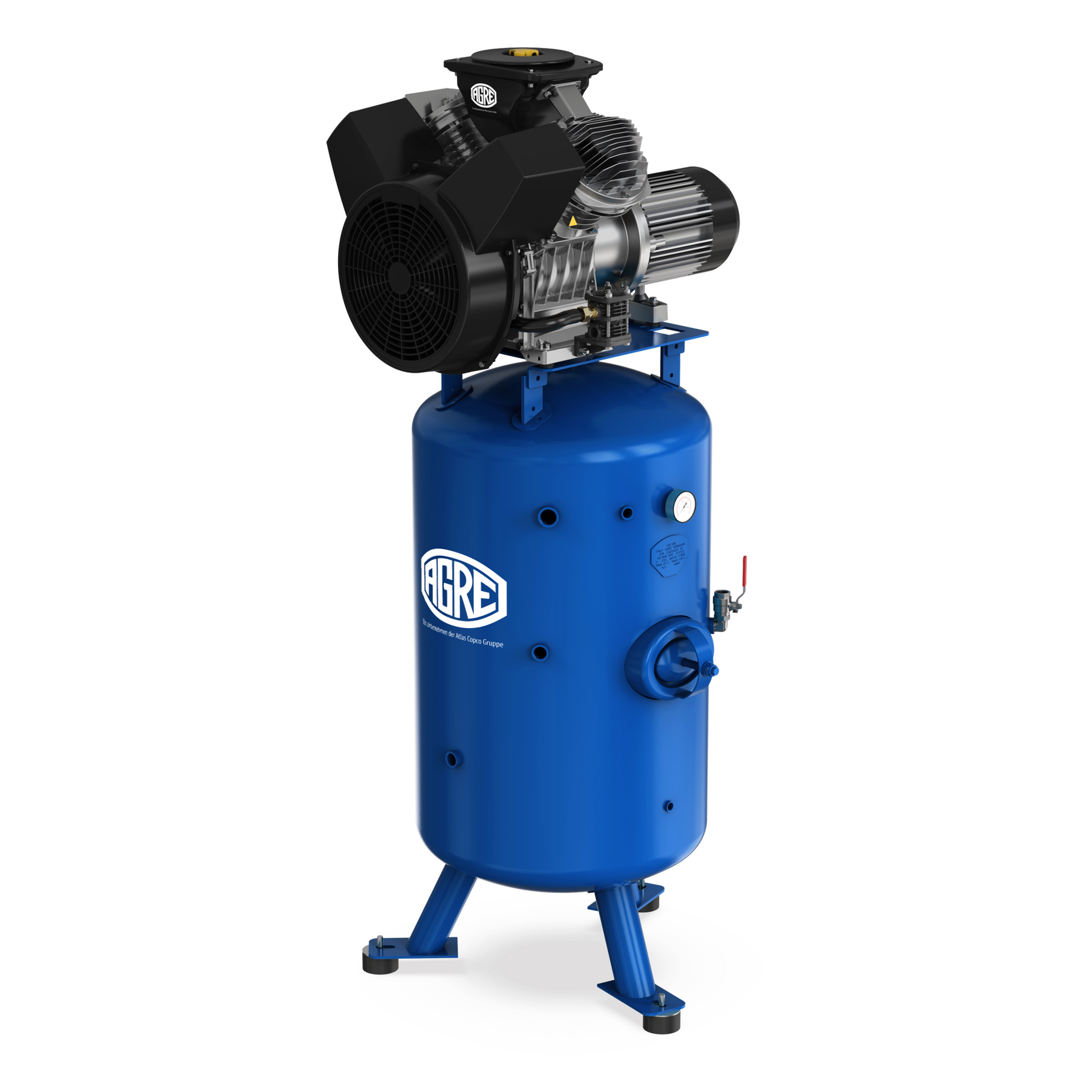 AGRE Industrie-Kolbenkompressor Typ ALG MEK-4 10 270V D auf Behälter, 4116000890