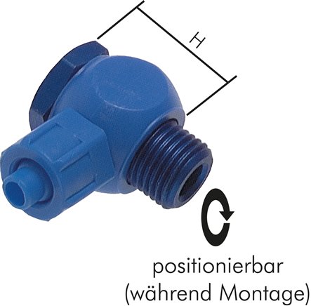 Winkel-Verschraubung G 1/8"-6x4mm, Kunststoff (POM), Hohlschraube