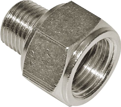 Reduziernippel R 1/8"(AG)-Rp 1/8"(IG), Messing vernickelt