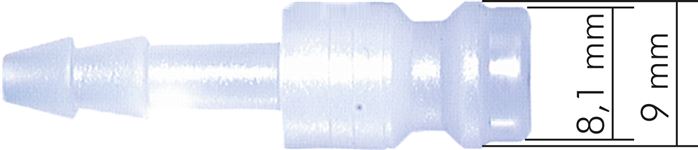 Schnellkupplung (NW5) 6 (1/4")mm Schlauch, PVDF