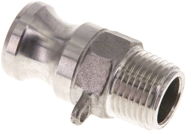 Kamlock-Stecker (F) NPT 1/2"(AG), Edelstahl (1.4408)