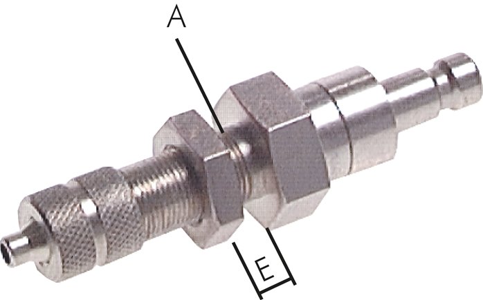 Schott-Kupplungsstecker (NW2,7) 6x4mm Schlauch, Edelstahl