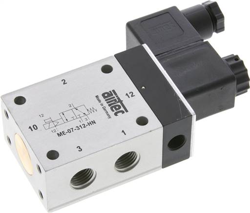 3/2-Wege Magnetventil mit Fremdluftanschluss, G 1/4" (Pilot G 1/8") 24V=, -0,95 bis 10 bar