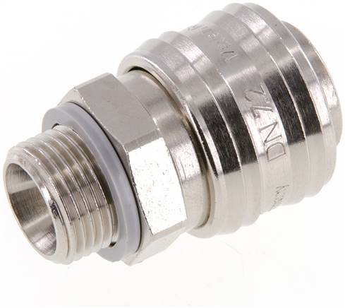 Schnellkupplung (NW7,2) G 3/8"(AG), Messing vernickelt, Dichtung FKM