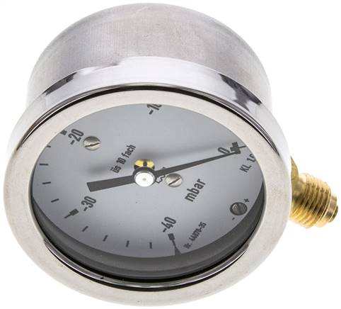 Manometer senkrecht 63mm, -40 bis 0 mbar, G 1/4"