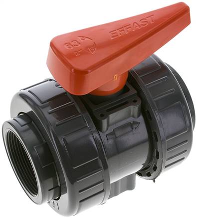 Kugelhahn, PVC-U / EPDM, Rp 2" (Industrieausführung)