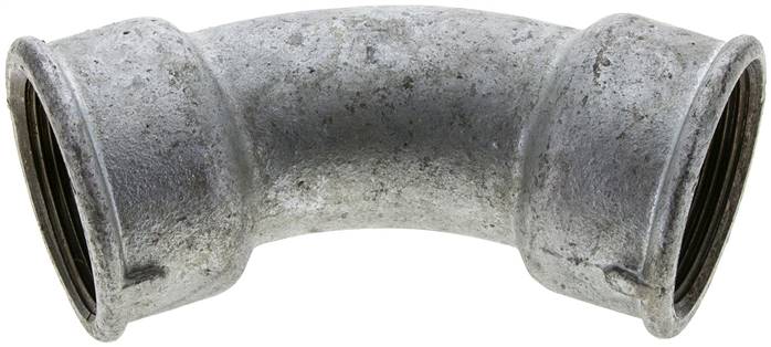 45°-Bogen Rp 1-1/2" (IG), Temperguss verzinkt