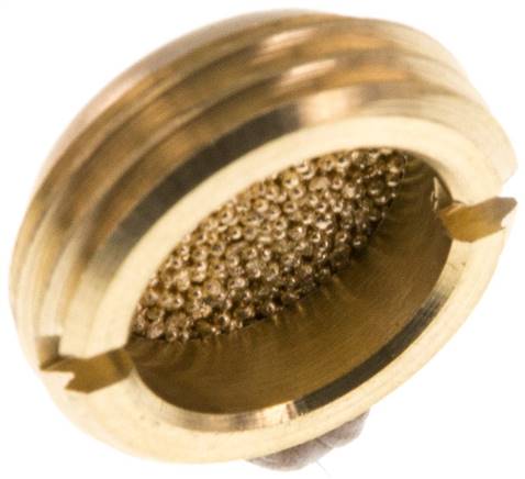 flacher Schalldämpfer G 1/2", Sinterbronze, zum Versenken