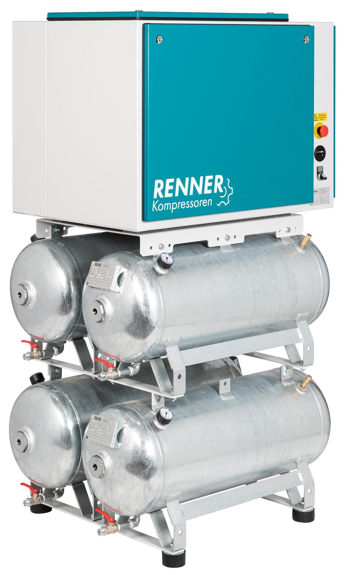 RENNER RIKO 960/4x90 S-KT Industrie-Kolbenkompressor 10 bar - Kesselan. zulassungsfrei, Kältetrockner