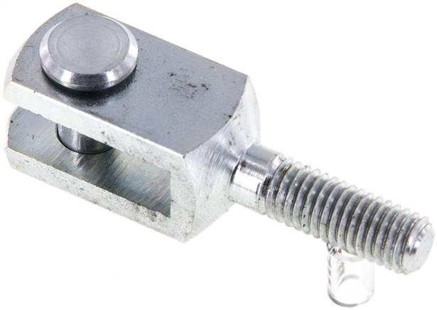 Gabelkopf, mit Bolzen, Außengewinde M 8, Stahl verzinkt
