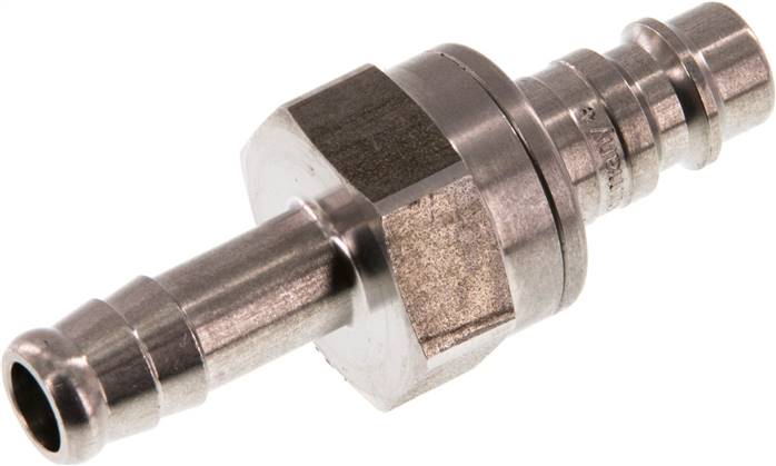 Kupplungsstecker (NW7,2) 9 (3/8")mm Schlauch, Edelstahl, beidseitig absperrend