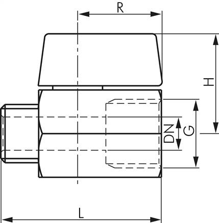 Edelstahl-Minikugelhahn G 3/8" Innengewinde / Außengewinde, PN 63