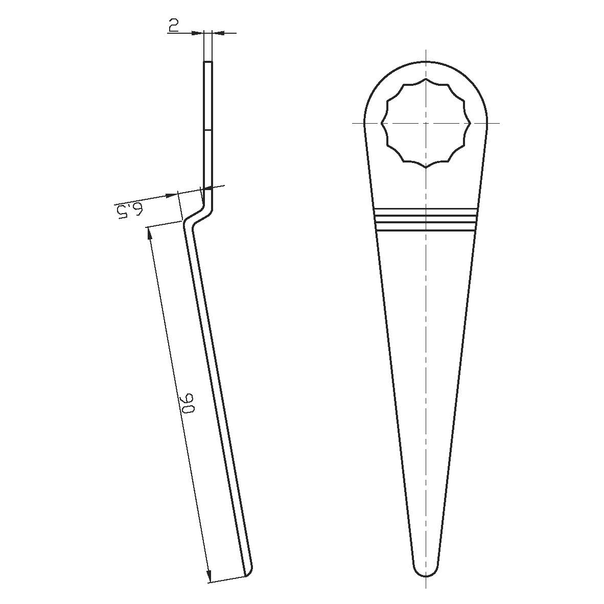 Ausglasmesser für Fahrzeugscheiben G95 90 mm