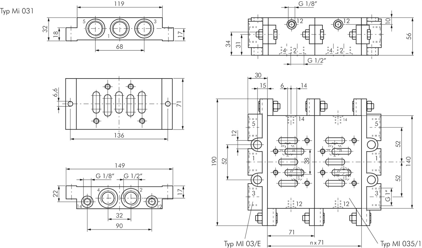 ISO 3 Verkettungsplatte einfach, MI 035