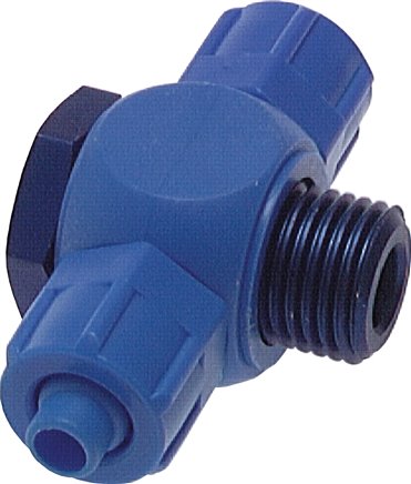 T-Verschraubung G 1/4"-8x6mm, Kunststoff (POM), Hohlschraube