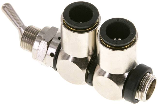 4/2-Wege Kipphebelventil 10 mm (außen) / G 1/4" (AG)