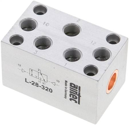 3/2-Wege Pneumatikimpulsventil, G 1/8", Anschlüsse oben