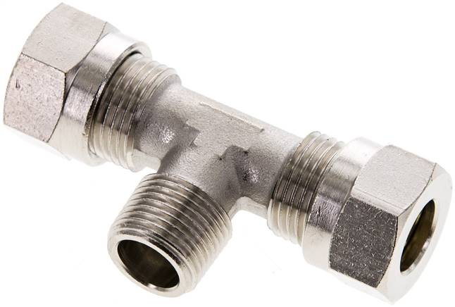 T-Schneidringverschraubung R 3/8"-12 L (M18x1,5), Messing vernickelt