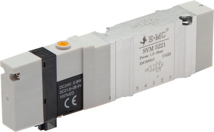 Magnetventil für S2V, 5/2-Wege mit Luftfederrückstellung (monostabil) Typ SVM 5221